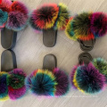 QZTX10 Moroccan Pom Pom Slippers And Yarn Ball Pom Slippers